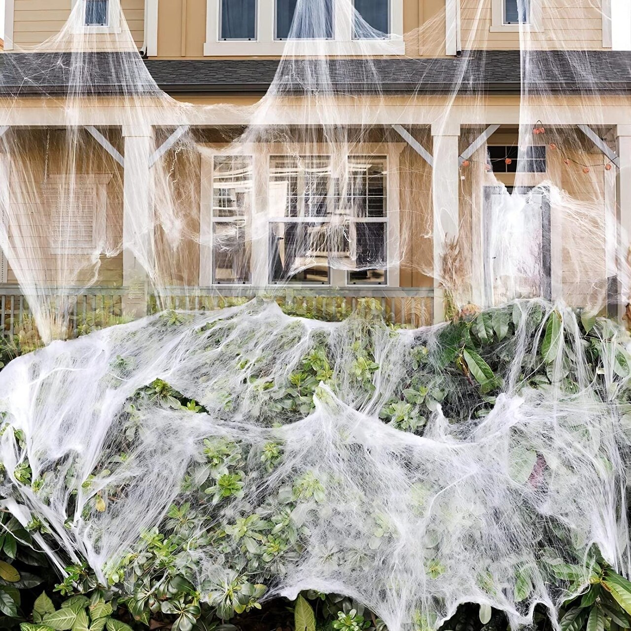1400 Sqft Halloween Spider Webs Decorations with 150 Extra Fake Spiders, Super Stretchy Cobwebs for Halloween Decor Indoor and Outdoor